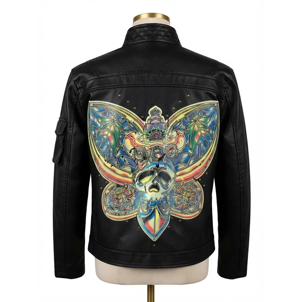 Wilsons Leather Black Butterfly Jacket Size Extra Large